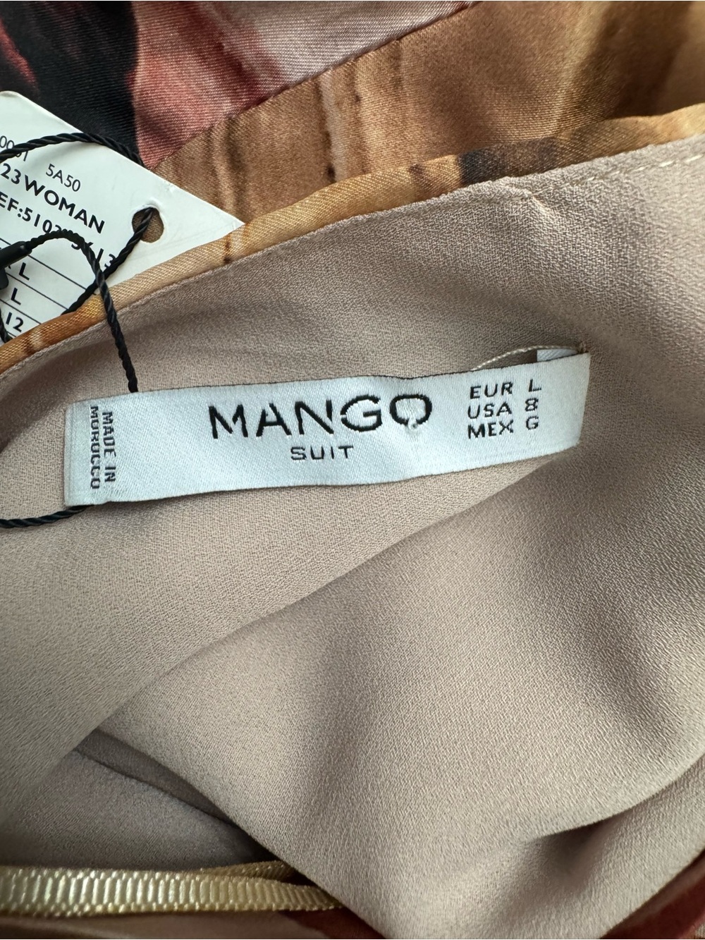 Mango Floral V-Neck Maxi Dress in Blush, Brown and Gold - Picture 10 of 12